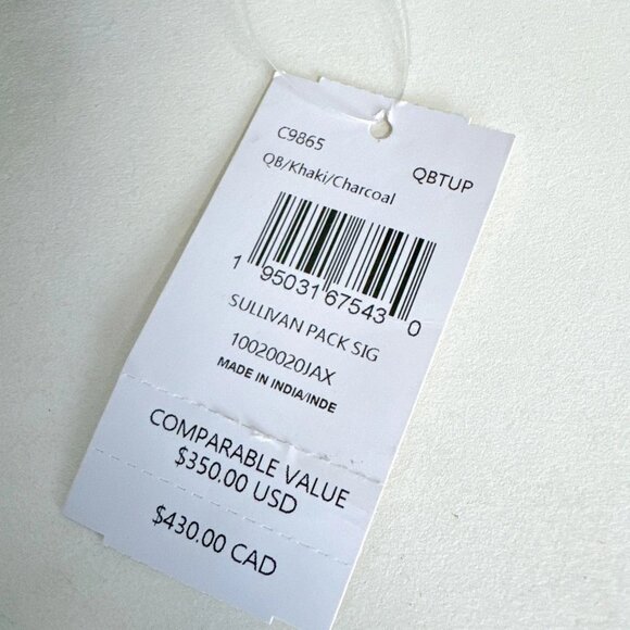 Coach C9865 Sullivan Pack In Blocked Signature Canvas IN Khaki Charcoal - Picture 8 of 8